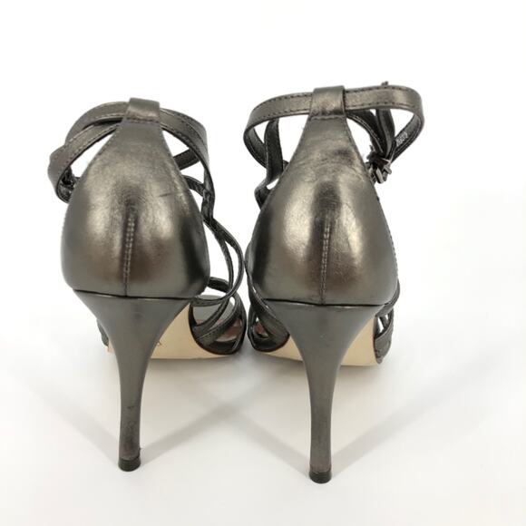 BCBGMaxAzria Strappy Heel Sandals Pewter Size 7.5 - Picture 5 of 7
